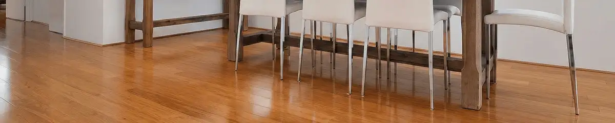 Professionally installed and refinished bamboo flooring in a residential home, showcasing smooth finish and natural wood tones in Boulder, CO
