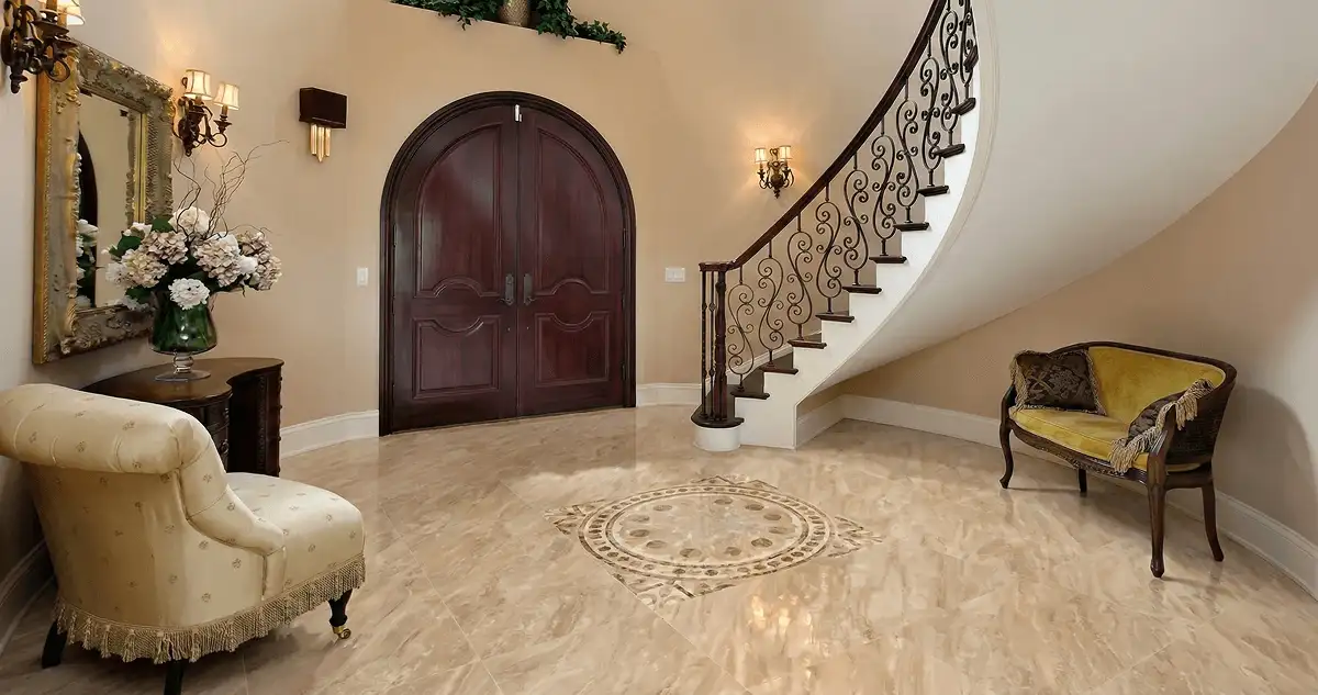 Entrance hall with professionally installed ceramic tile flooring in Boulder CO