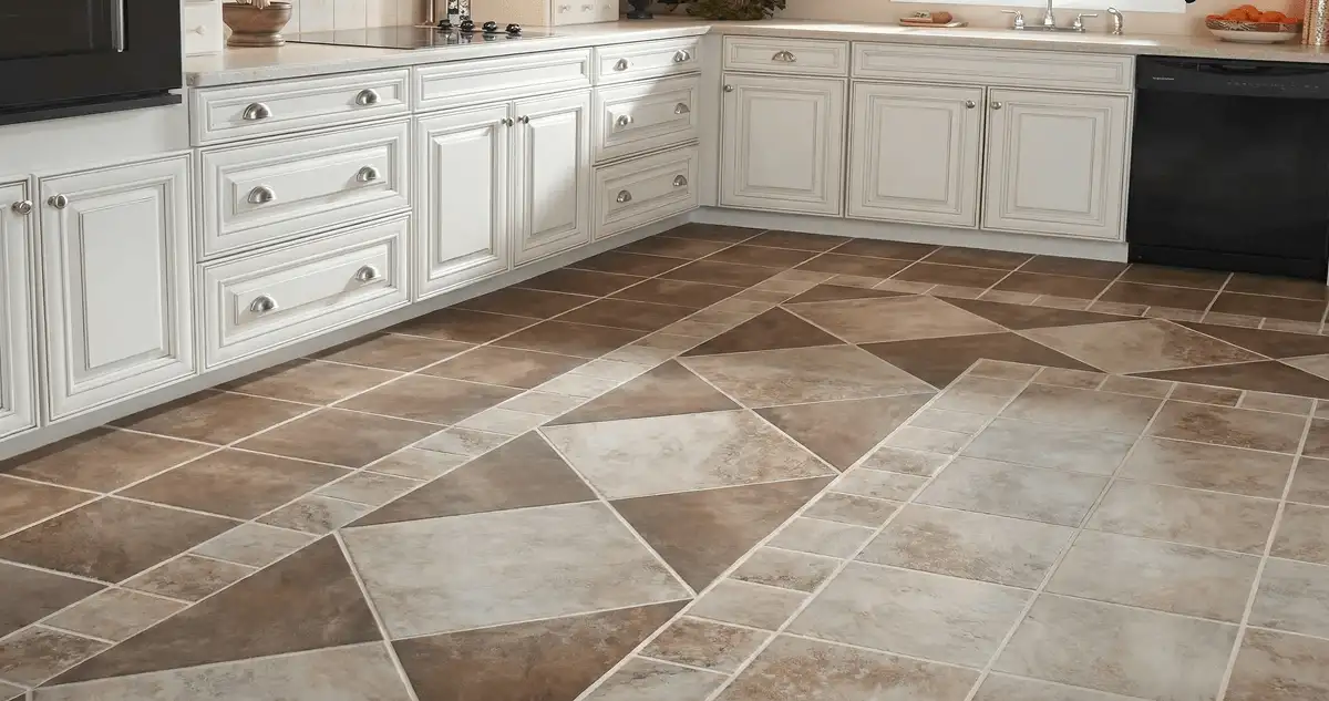 Kitchen with white cabinets and a professionally installed tile floor in Boulder, CO